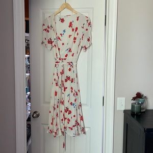 Reformation Midi Wrap Dress - Red, White, & Blue